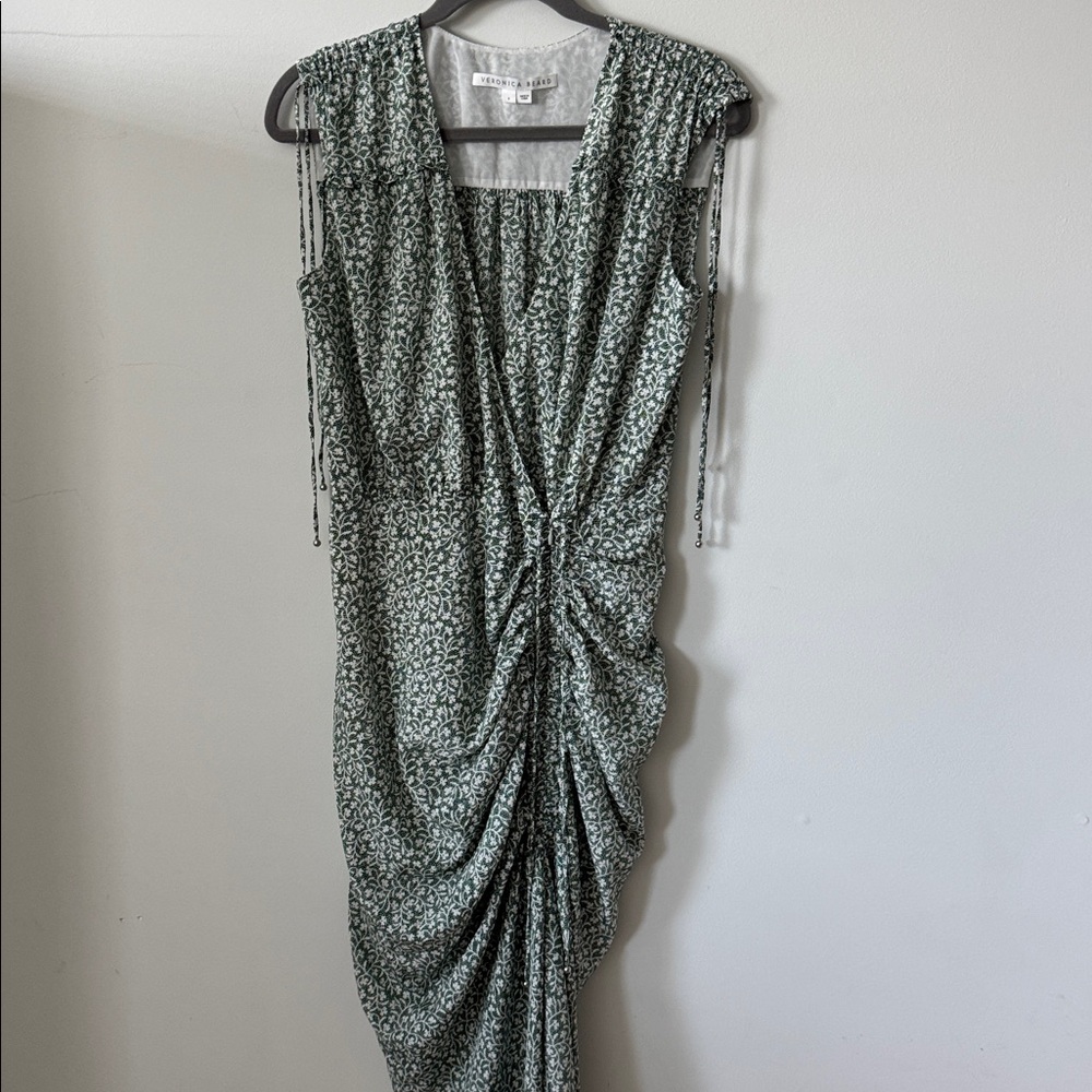 Veronica Beard Teagan Ruched Stretch-Silk Dress Size 4 - Picture 7 of 14